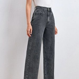 Black straight leg jeans